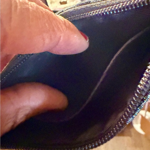 Coach Black and Metallic Silver Leopard Print Wristlet - Picture 9 of 9